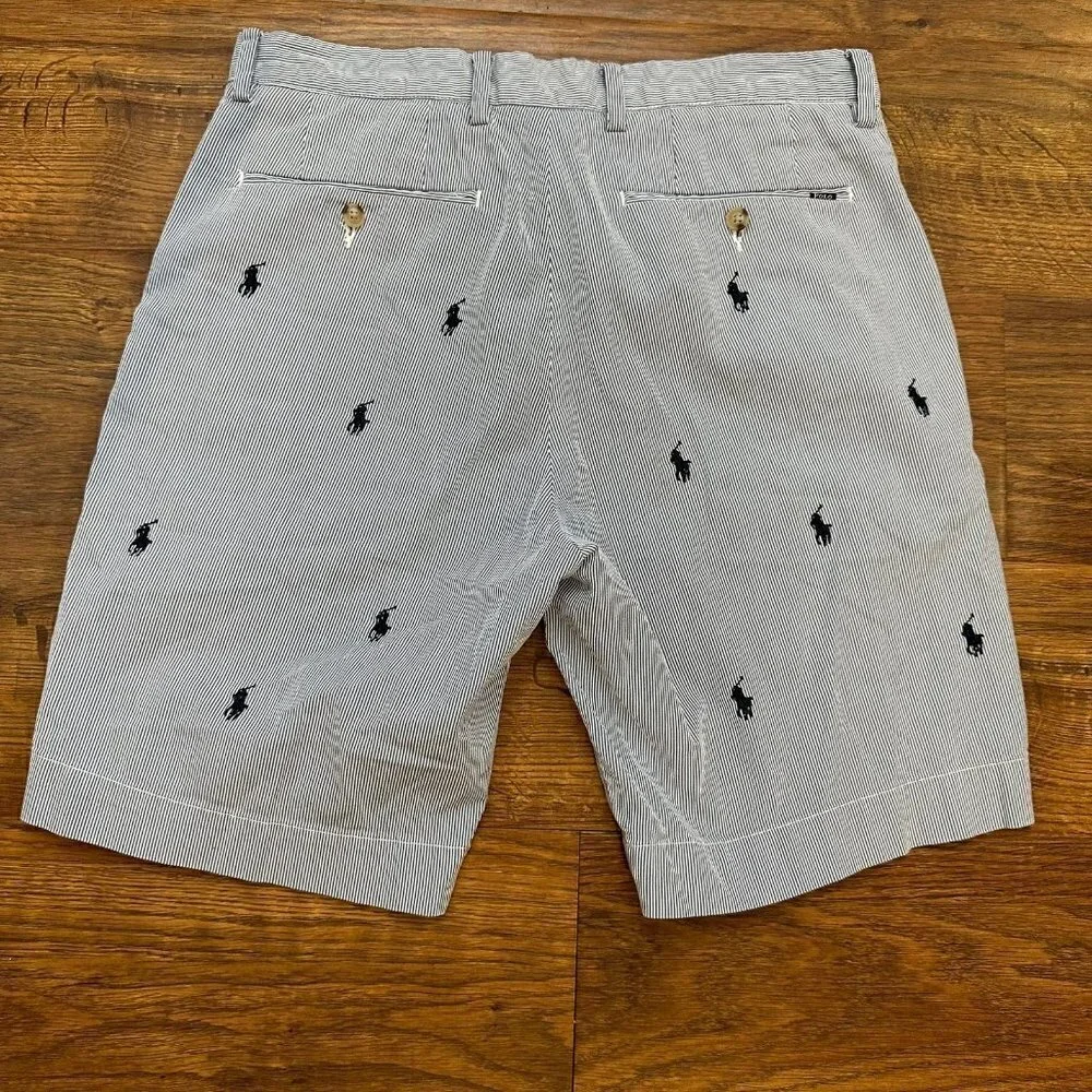 Polo Ralph Lauren classic fit seersucker embroidered shorts